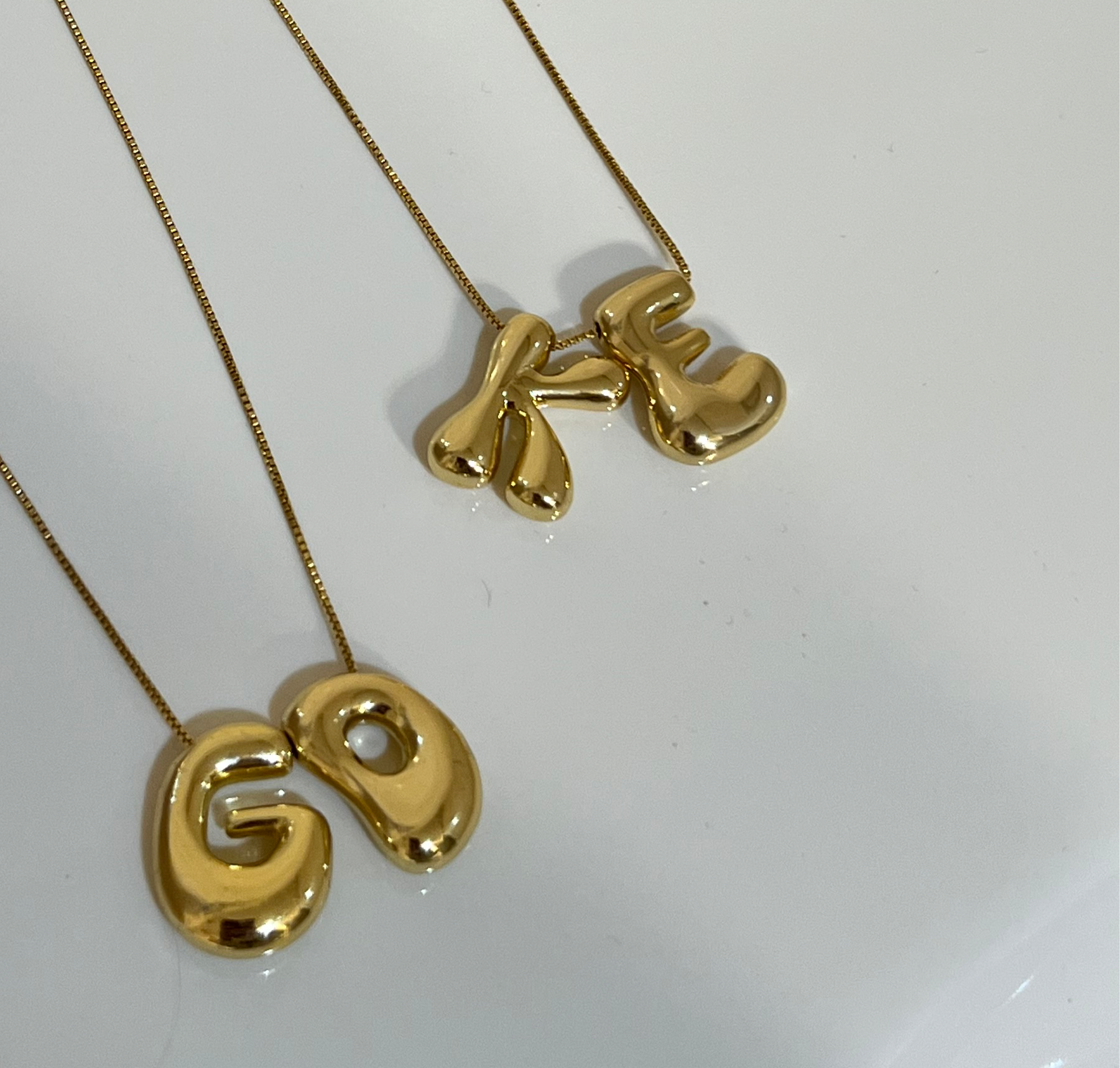 Puff Initial Necklace