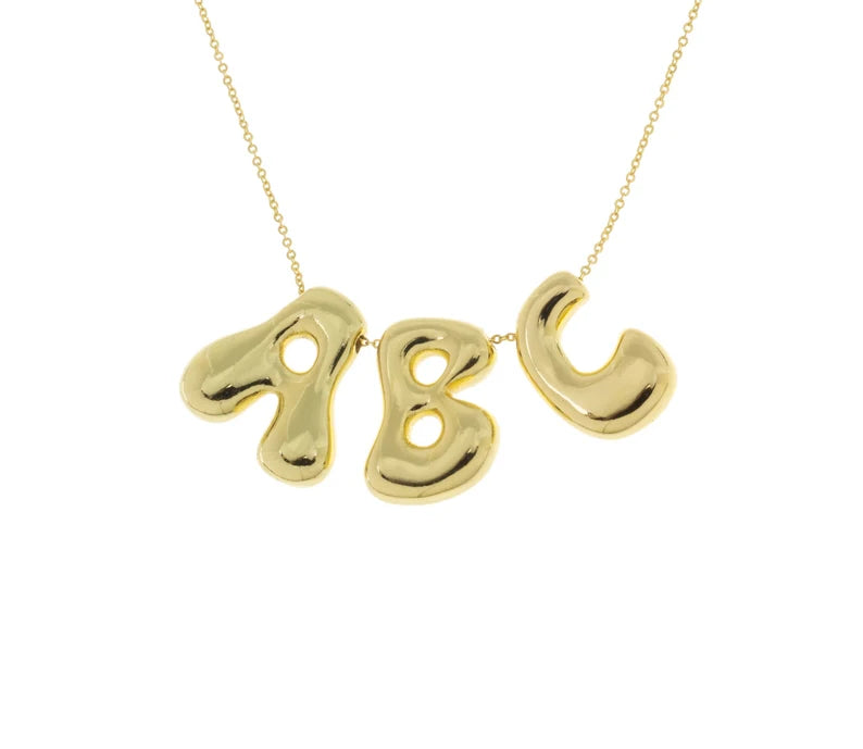 Puff Initial Necklace