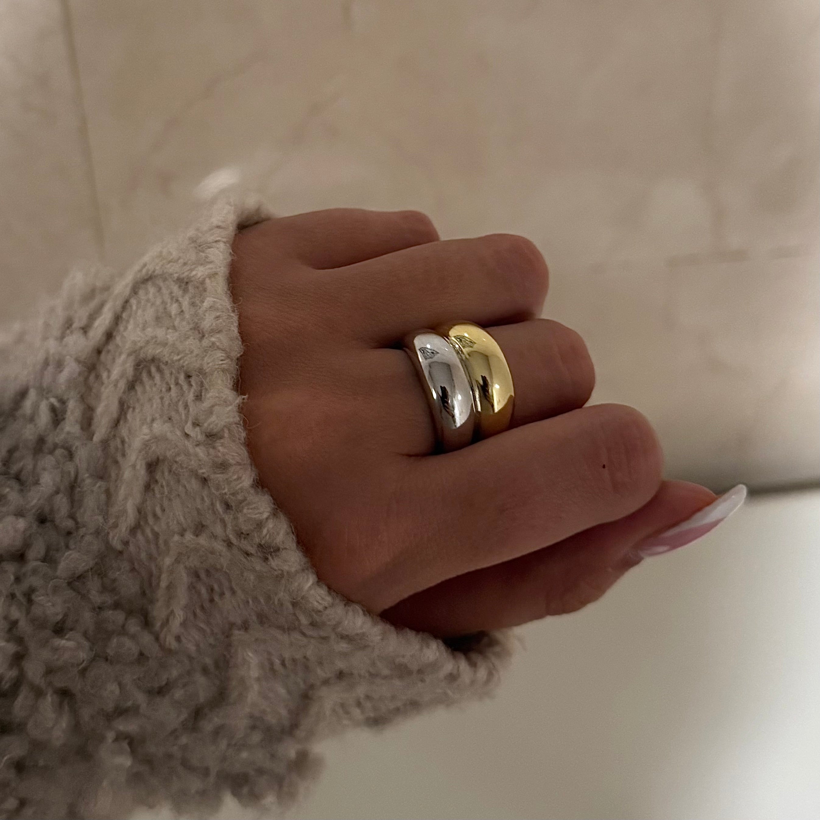 Two Tone Dome Ring