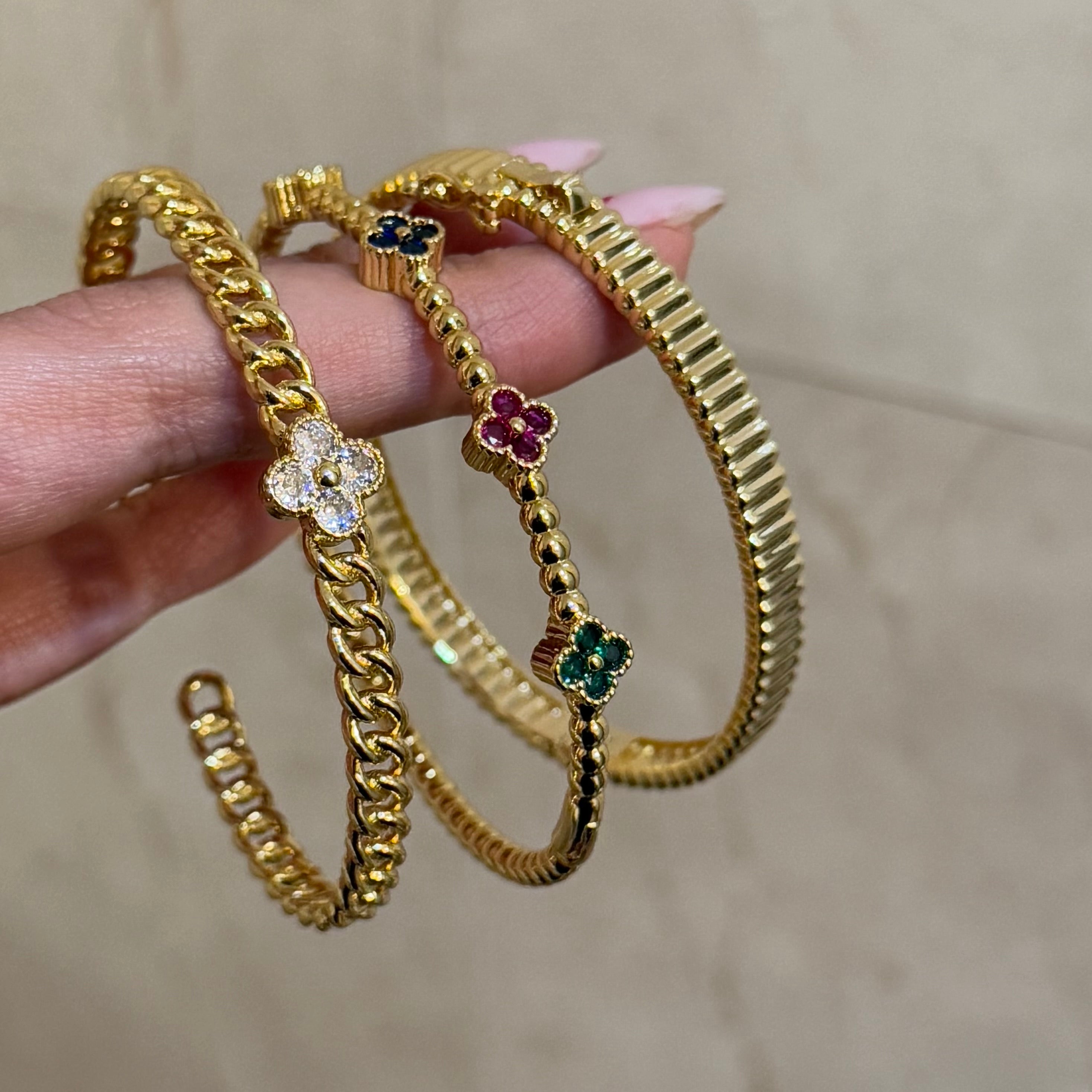 Rainbow Clover Bangle
