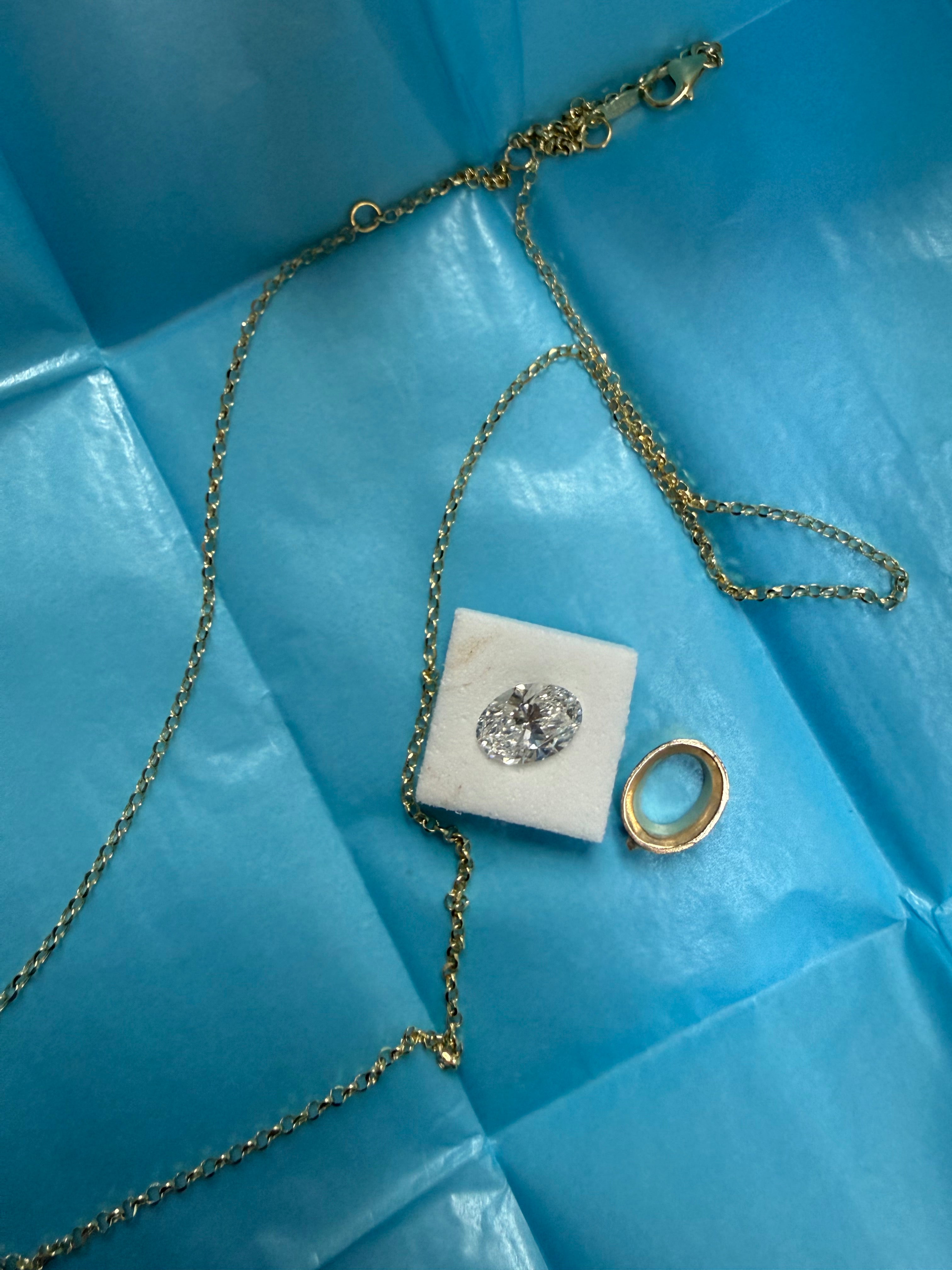 Oval Bezel Necklace