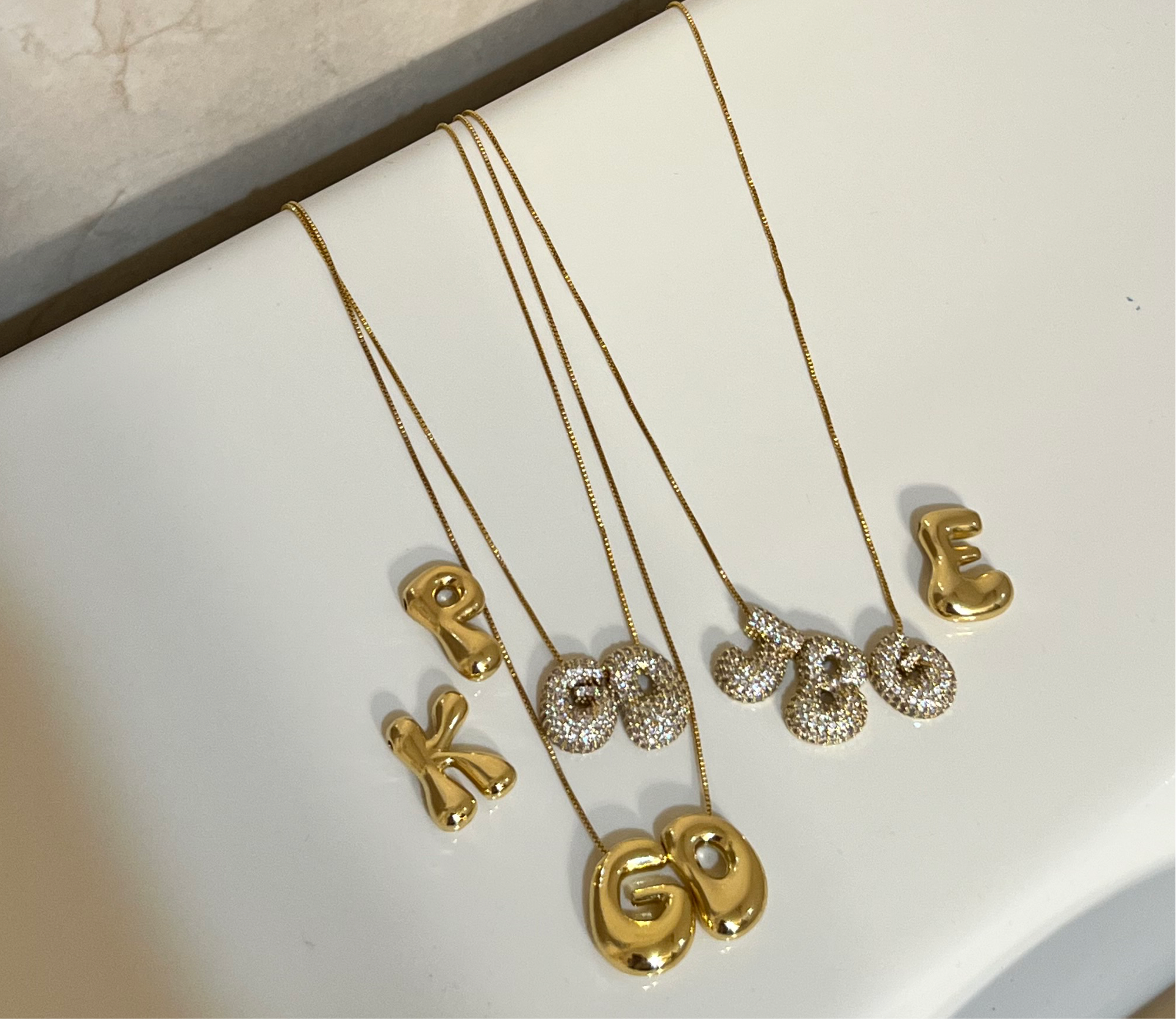 Puff Initial Necklace