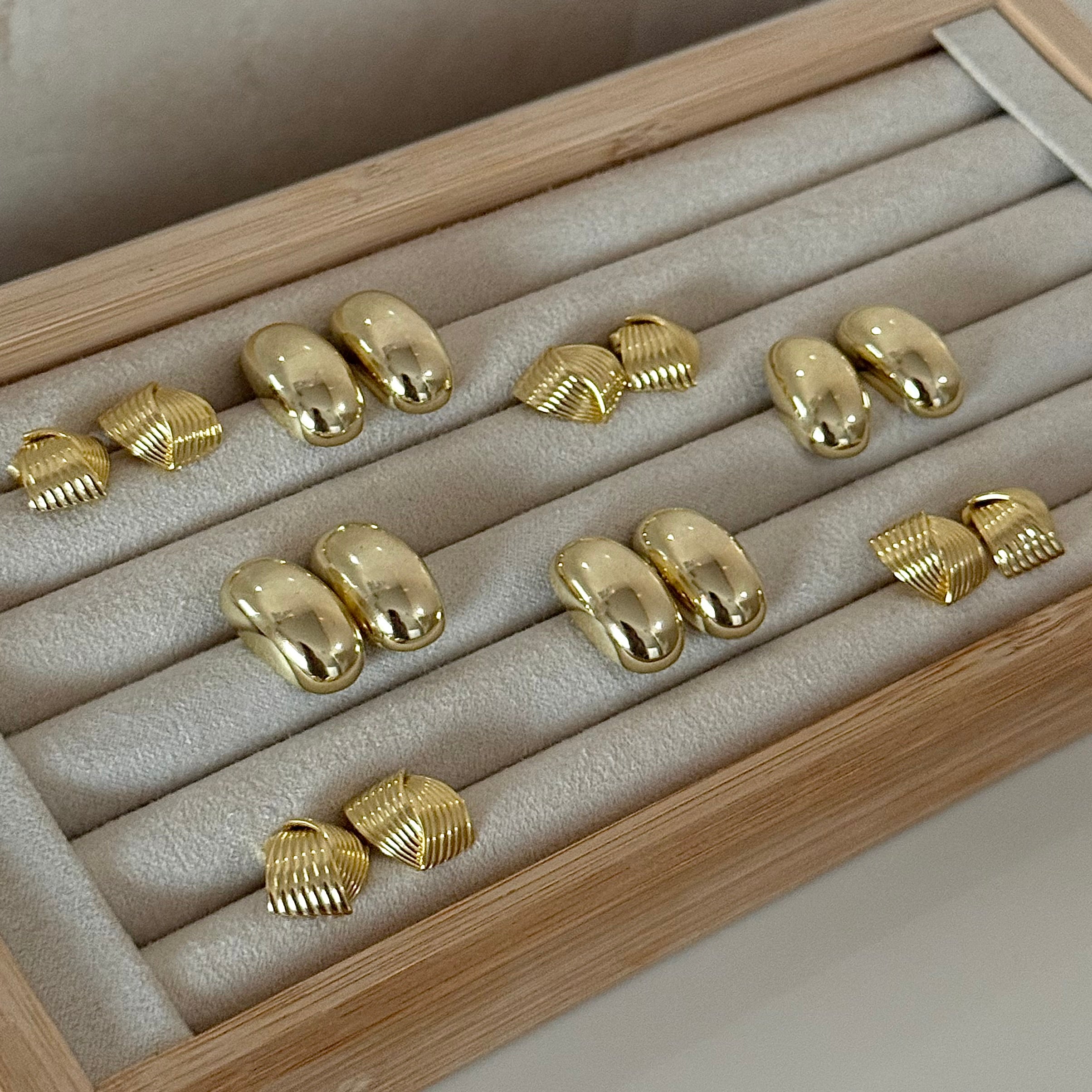 Sculpted Button Earring