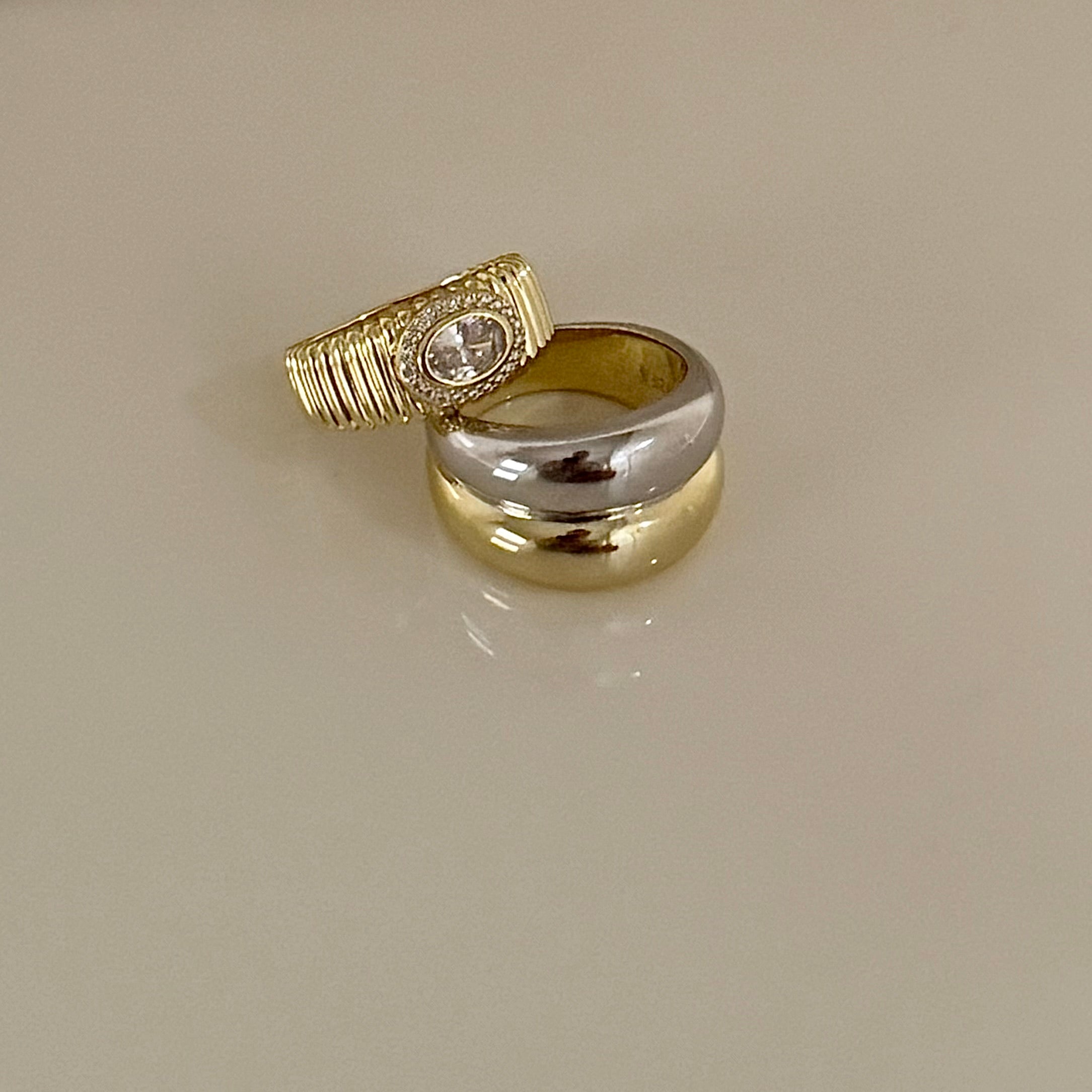 Two Tone Dome Ring