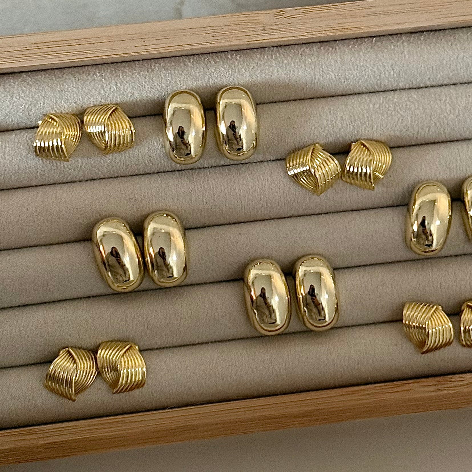 Sculpted Button Earring