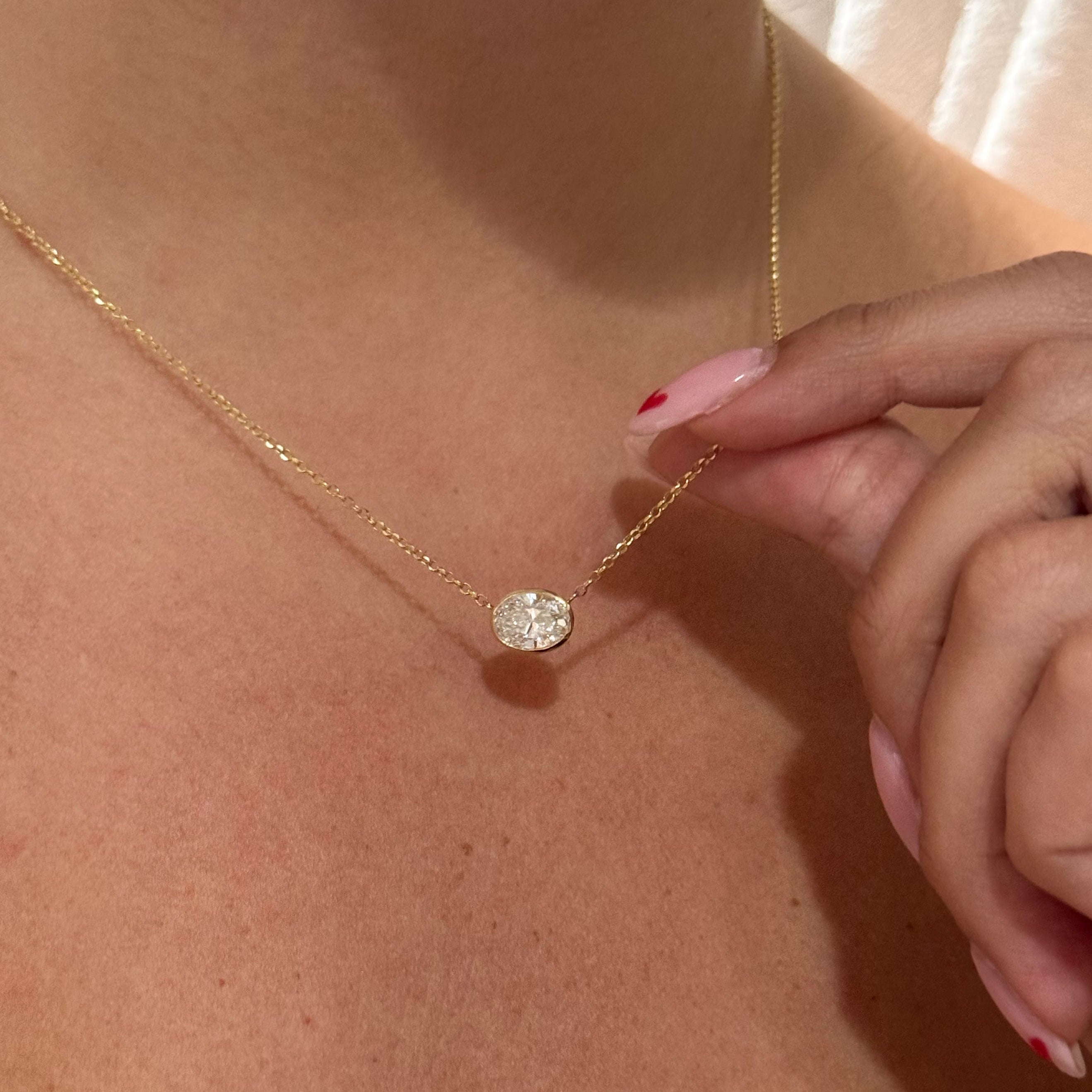 Oval Bezel Necklace