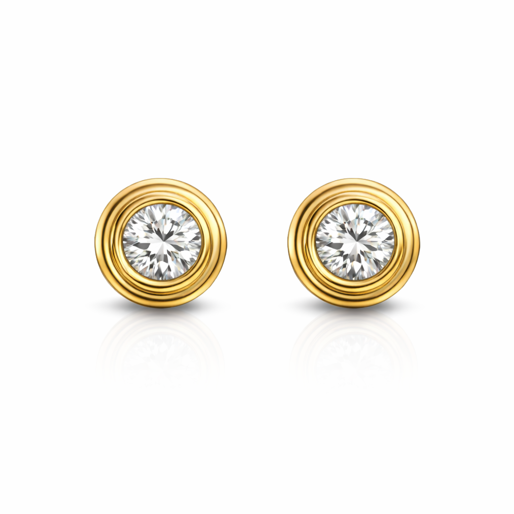 Round Bezel Earring