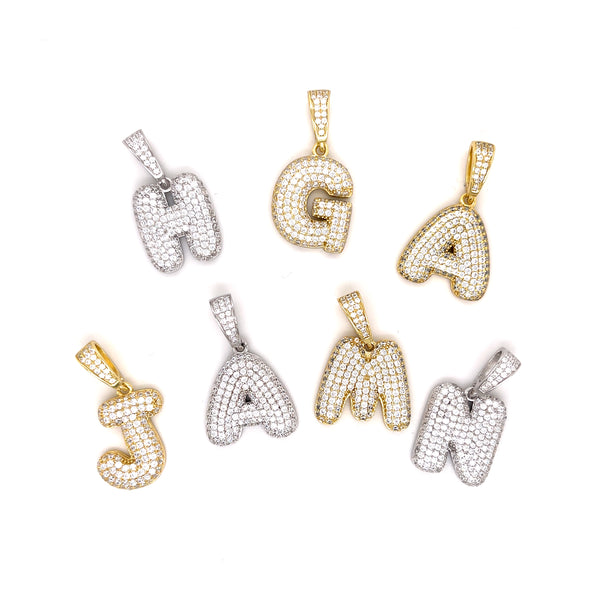 14K Gold Bubble Letter Necklace - S