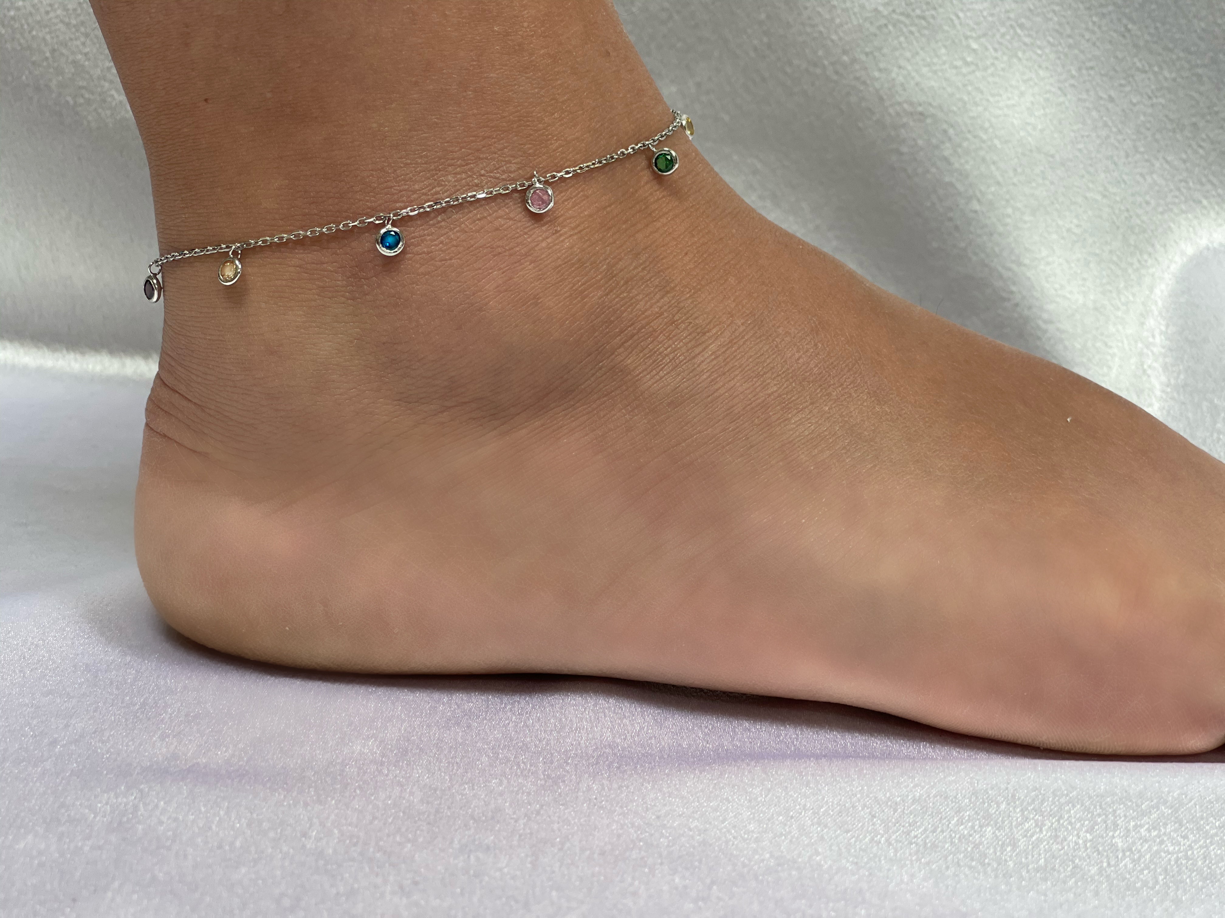 Multi Stone Anklet