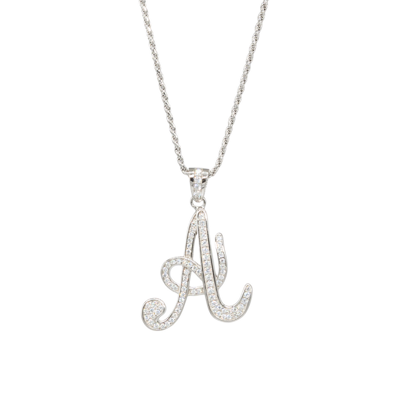 Boss Babe Initial Necklace (Silver)