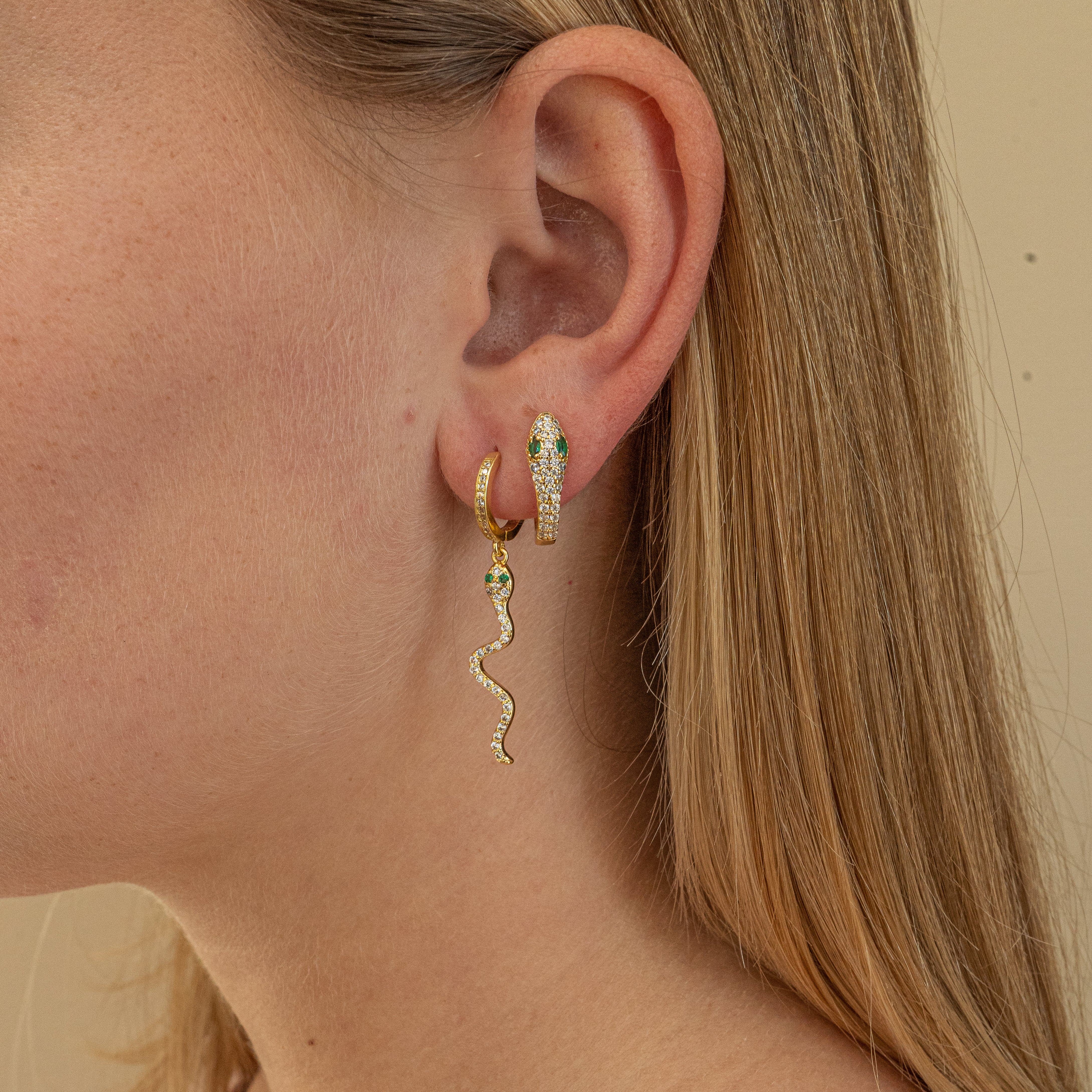 Hanging Snake Earring