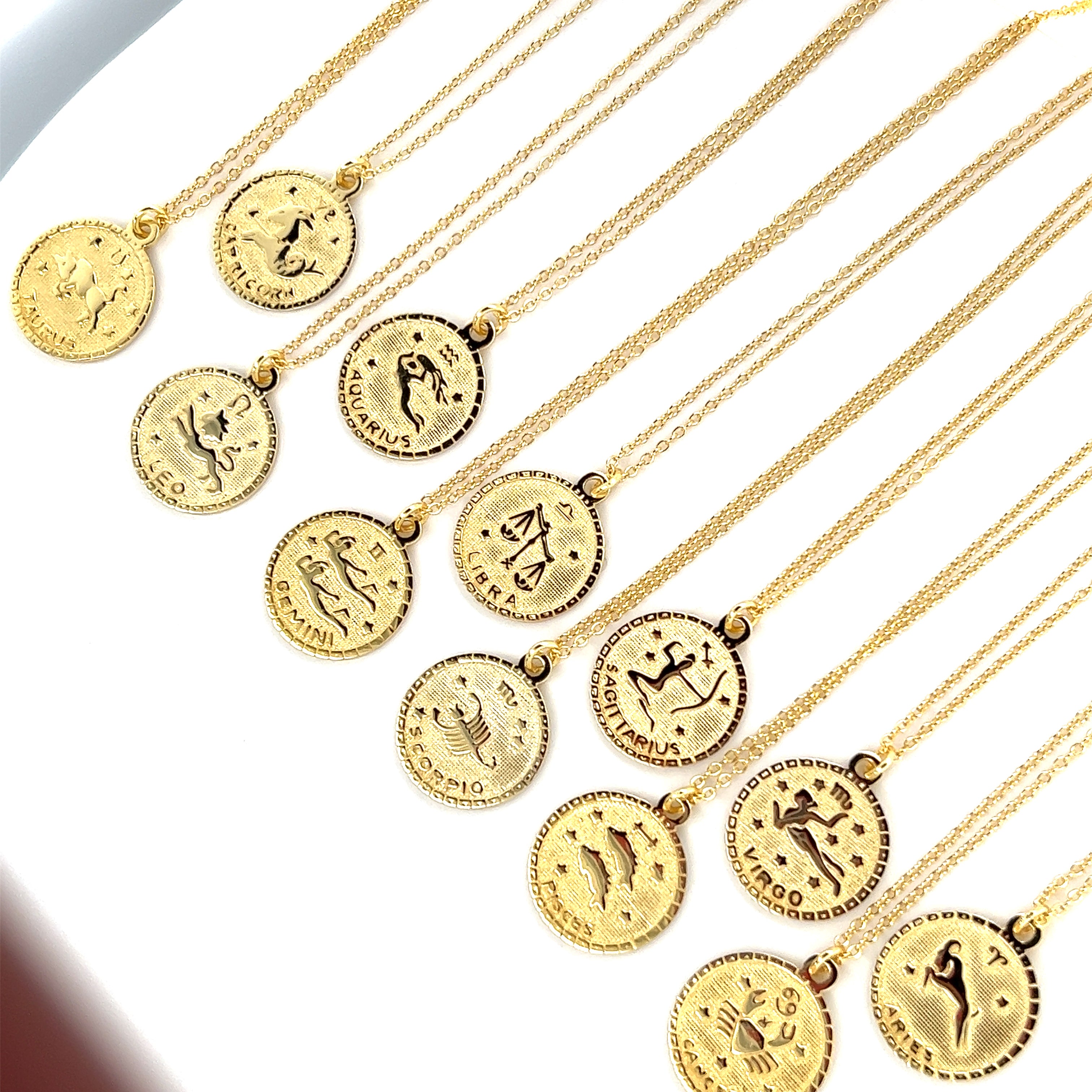 Zodiac Disk Necklace